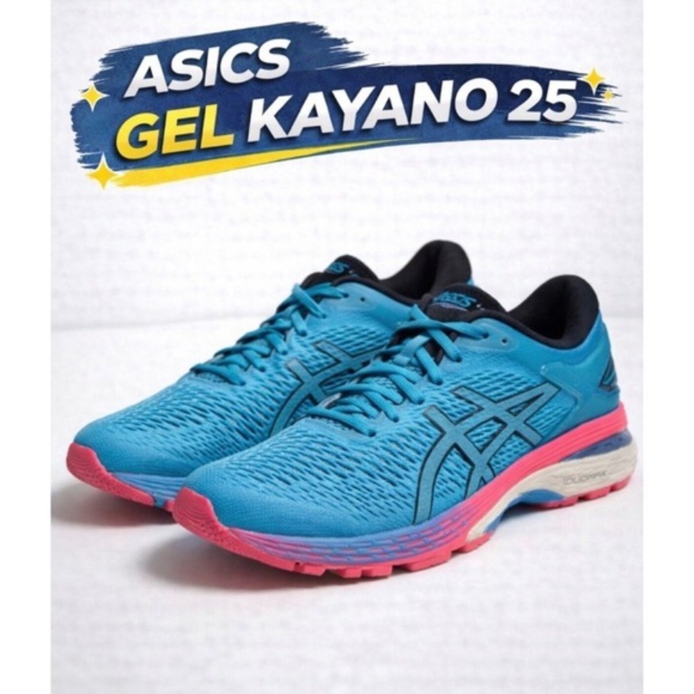 Asics Gel Kayano 25 Womens Running Shoes Blue Pink Size 7.5